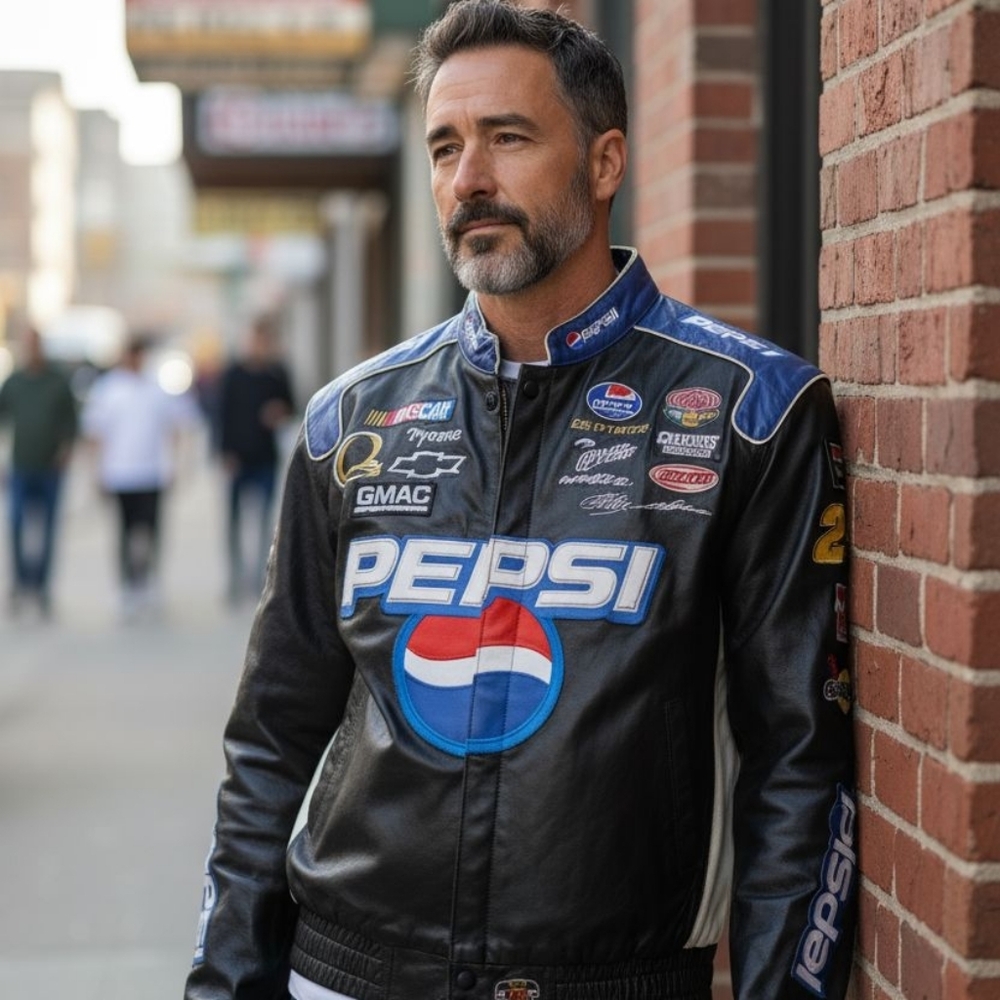 Vtg Jeff Gordon by Jeff Hamilton Pepsi Genuine Leather Jacket